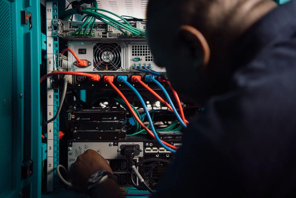 Network Engineer Working on a Cloud Server